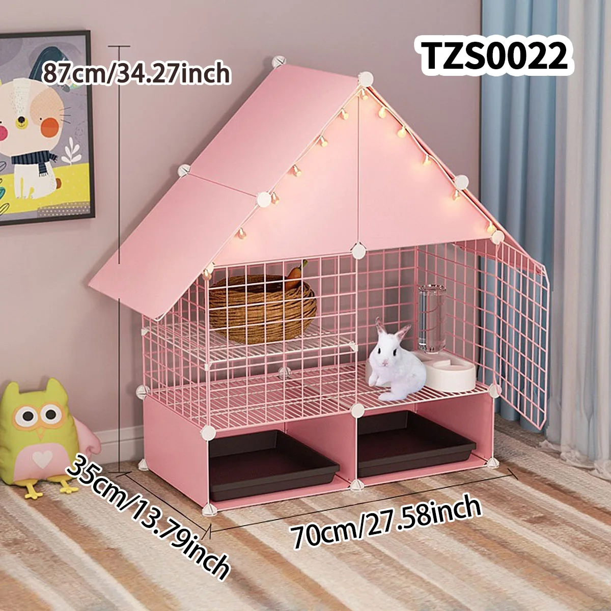 Rabbit Cage Indoor Household Rabbit Villa Rabbit House Small Animal Cage with Tray
Rabbit Cage Indoor Household Rabbit Villa Rabbit House Small Animal Cage with Tray