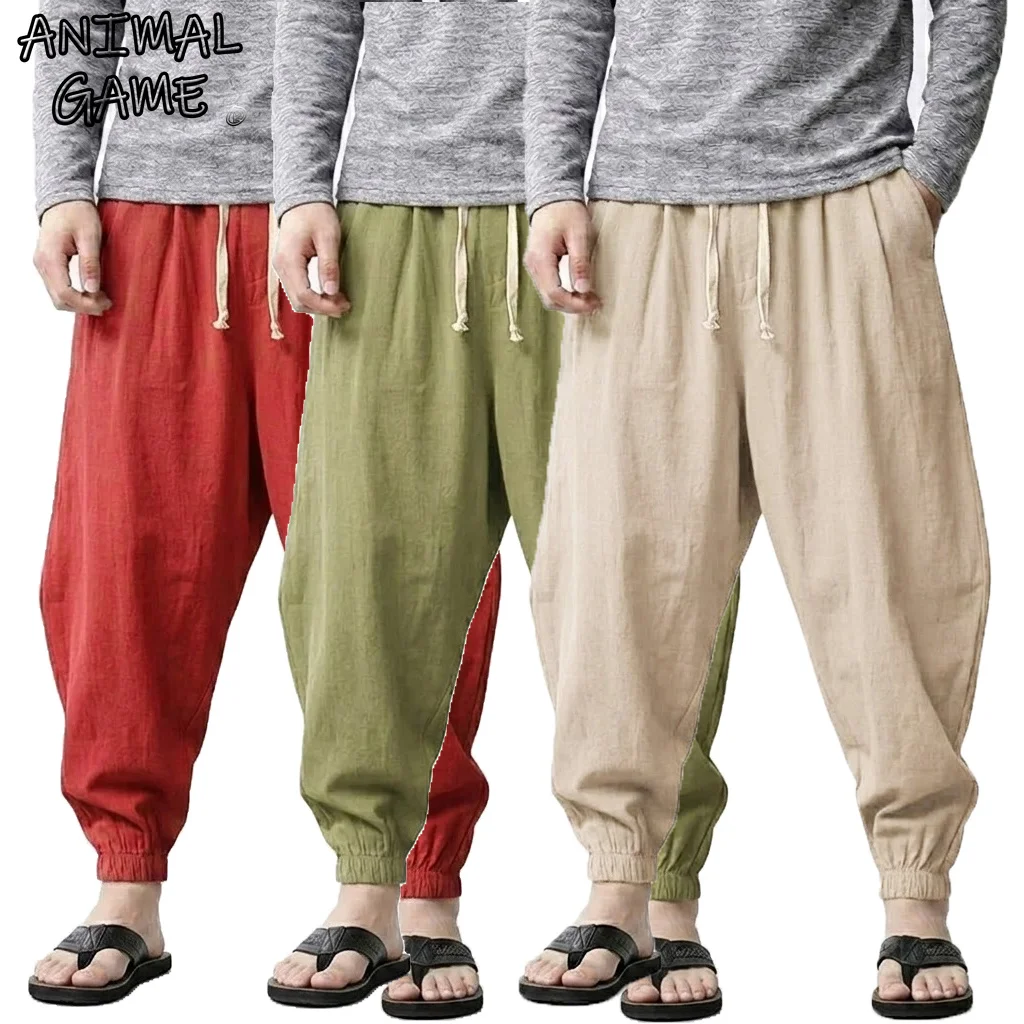 Korean Linen Pants Men Baggy Summer Men Jogger Cotton Work Trousers Spring Casual Loose Harem Pants Drawstring Yoga Streetwear
Korean Linen Pants Men Baggy Summer Men Jogger Cotton Work Trousers Spring Casual Loose Harem Pants Drawstring Yoga Streetwear