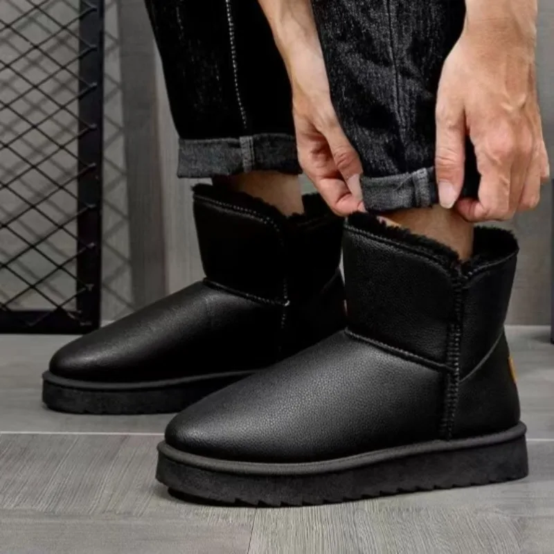 Мужские и женские кожаные непромокаемые зимние ботинки с высоким берцем в парном стиле, бархатные теплые ботинки и хлопковая обувь
Мужские и женские кожаные непромокаемые зимние ботинки с высоким берцем в парном стиле, бархатные теплые ботинки и хлопковая обувь