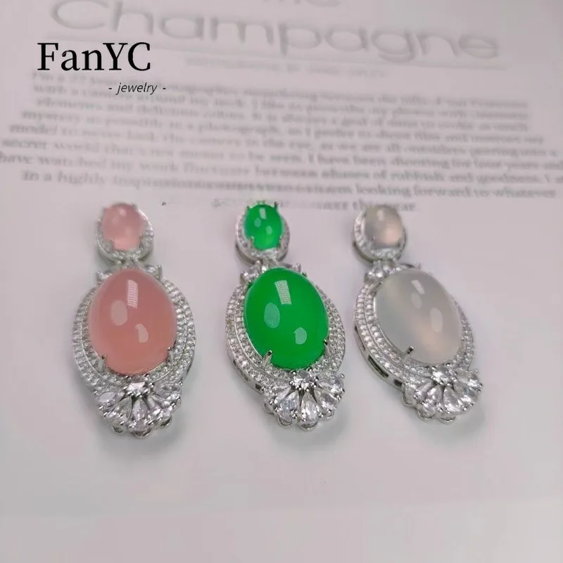 Natural High Ice 925 Silver Inlaid Chalcedony Pigeon Egg Drop Pendant Fashion Exquisite Agate Necklace Jewelry Gift for Women
Natural High Ice 925 Silver Inlaid Chalcedony Pigeon Egg Drop Pendant Fashion Exquisite Agate Necklace Jewelry Gift for Women