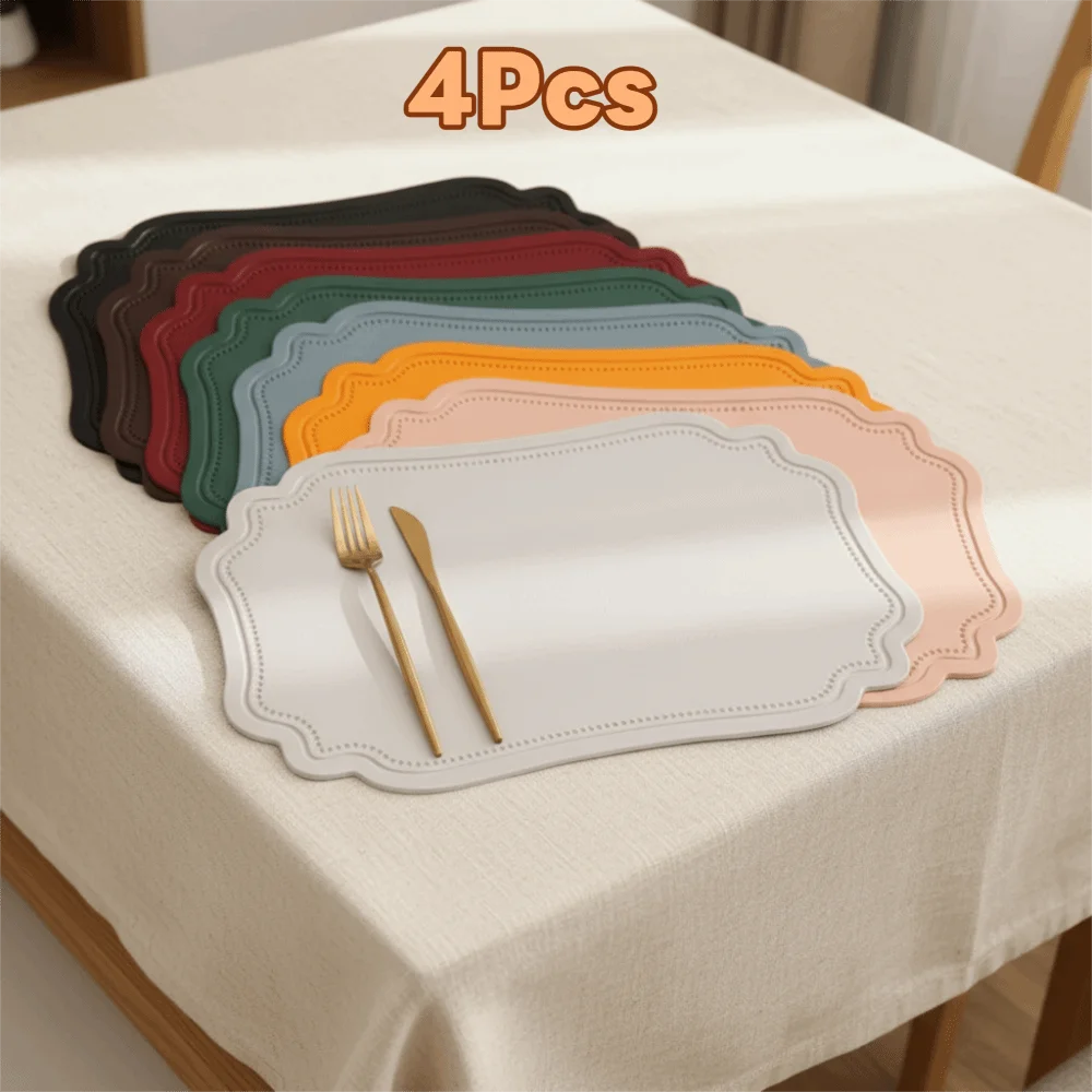 4 Piece Household Retro Irregular Tableware Pad PU Leather Waterproof Place Mat Non-slip Scratch Resistant Table Mat Wedding
4 Piece Household Retro Irregular Tableware Pad PU Leather Waterproof Place Mat Non-slip Scratch Resistant Table Mat Wedding