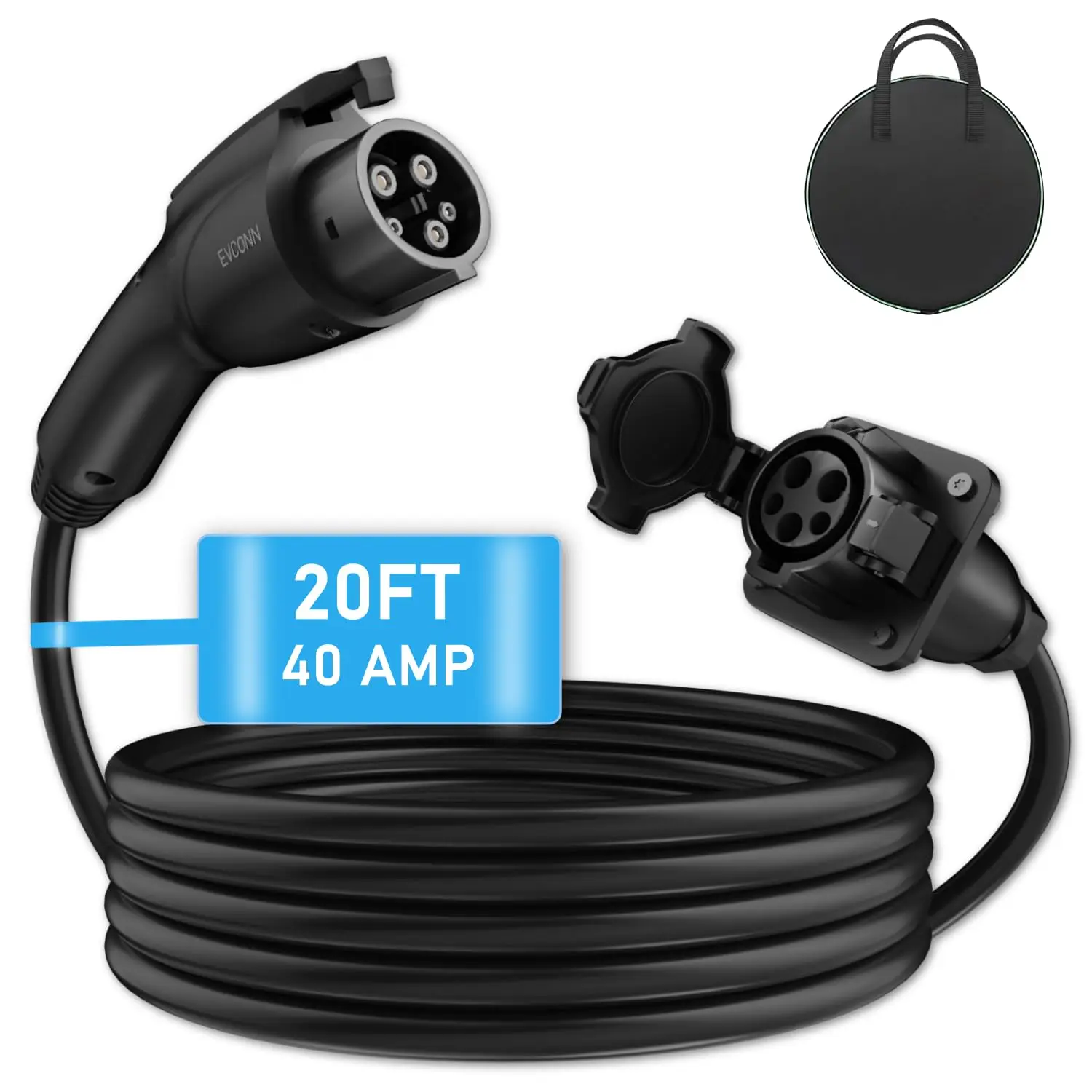 J1772 Extension Cable, 20ft 40A EV Charger Extension Cord Compatible With All J1772 EV Chargers For Level 1/2 Stations
J1772 Extension Cable, 20ft 40A EV Charger Extension Cord Compatible With All J1772 EV Chargers For Level 1/2 Stations