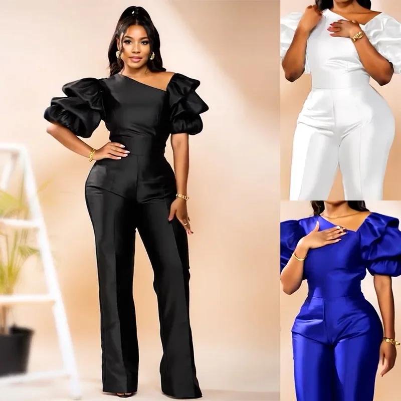 Dashiki African Clothes for Women Summer Elegant African Short Sleeve Polyester White Black Blue Long Jumpsuit Outfits M-2XL
Dashiki African Clothes for Women Summer Elegant African Short Sleeve Polyester White Black Blue Long Jumpsuit Outfits M-2XL