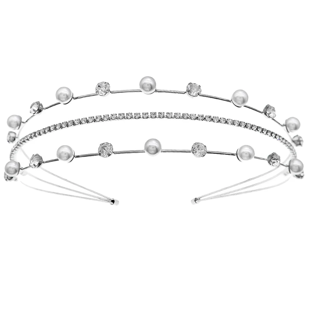 Pearl Hair Accessories Multi layered Silver Headb Bridal Hoops Women Headdress Rhinestone Pearl Glitter Wedding Event Party Hair
Pearl Hair Accessories Multi layered Silver Headb Bridal Hoops Women Headdress Rhinestone Pearl Glitter Wedding Event Party Hair