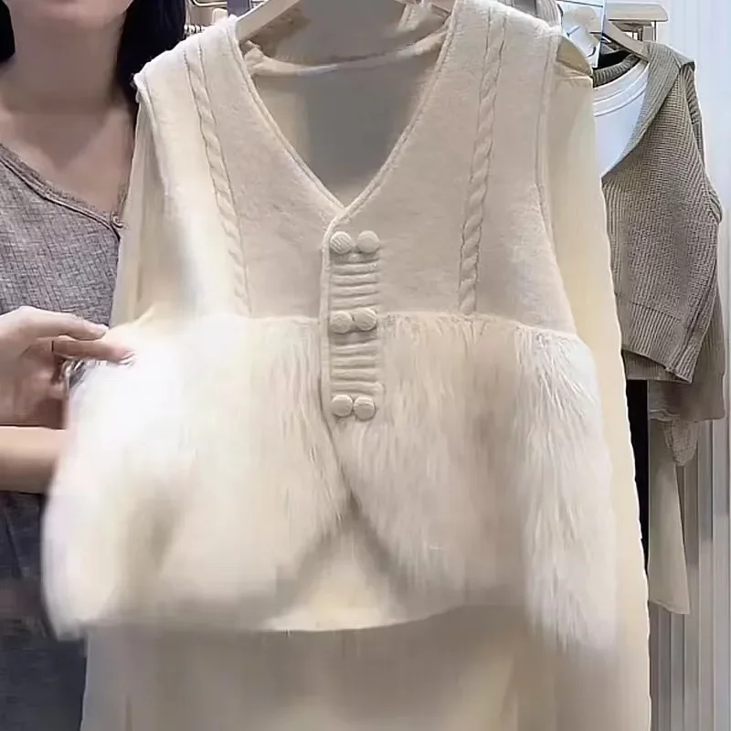 Style Sleeveless V-neck Spliced Cardigan Coat Women's Autumn 2024 New Fashionable Knitted Vest Trendy
Style Sleeveless V-neck Spliced Cardigan Coat Women's Autumn 2024 New Fashionable Knitted Vest Trendy