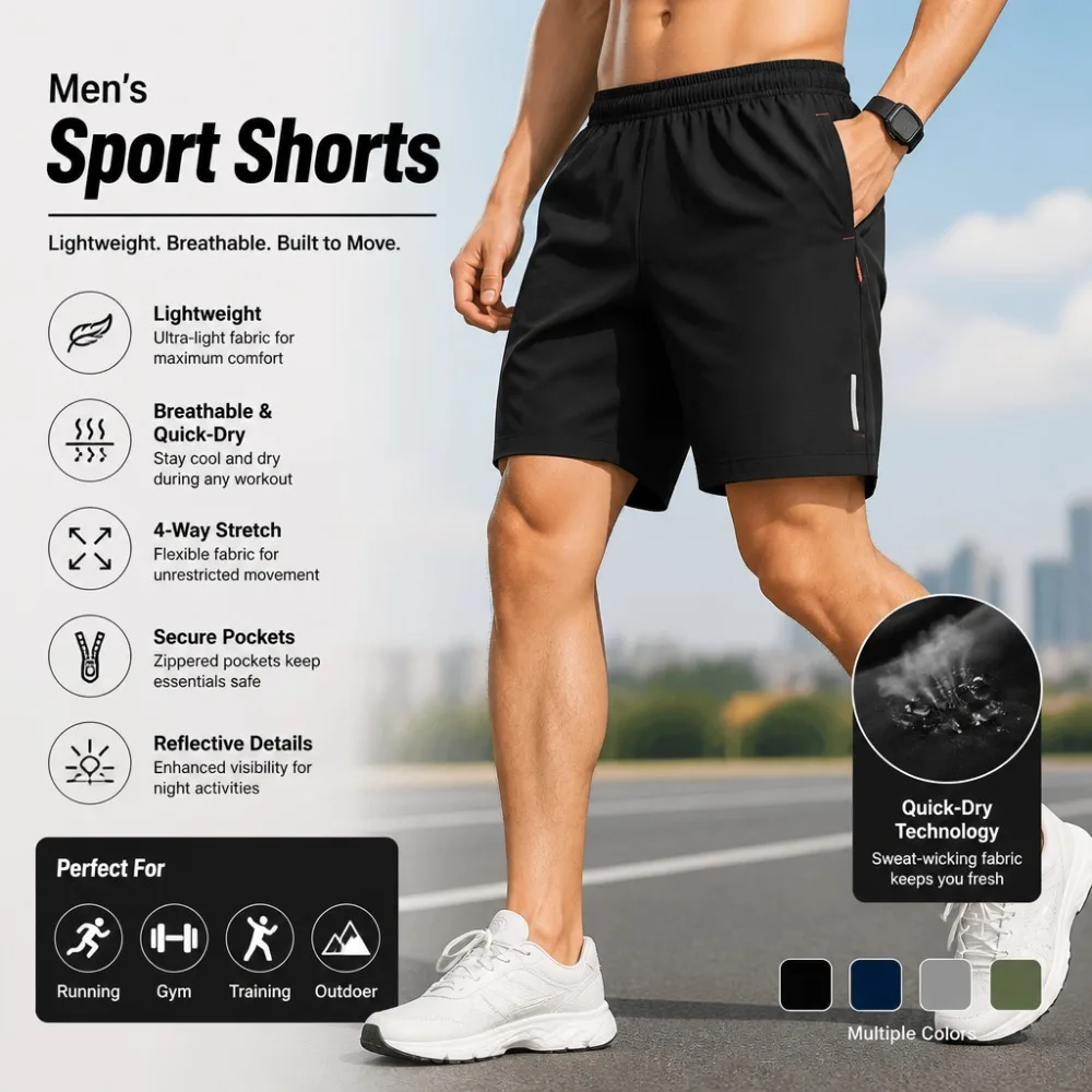 2 Pack Men Summer Thin Sports Shorts Elastic Waist Zipper Pocket Casual Cargo Bermuda Jogger Shorts(Random color shipping)
2 Pack Men Summer Thin Sports Shorts Elastic Waist Zipper Pocket Casual Cargo Bermuda Jogger Shorts(Random color shipping)