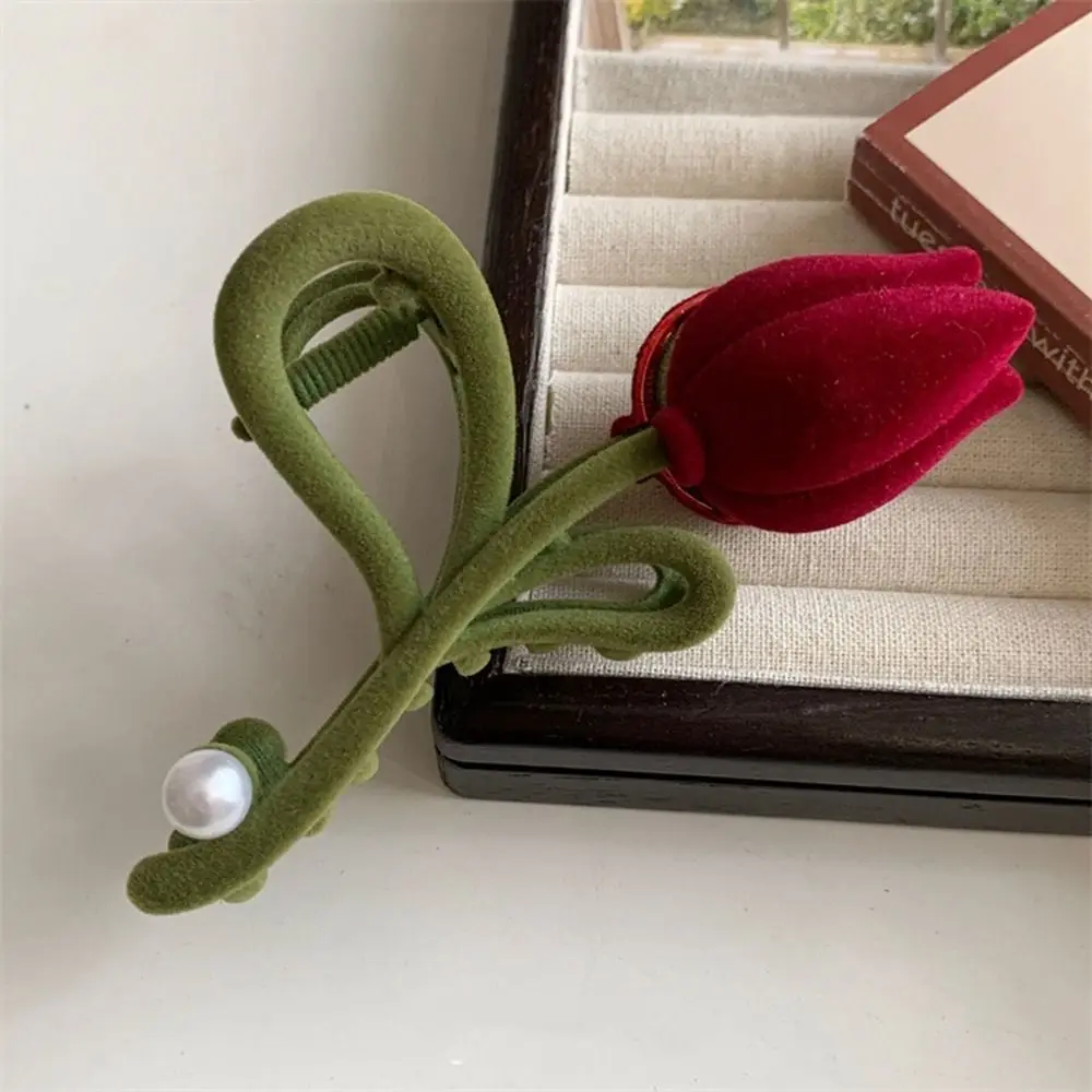 Accessories Girls Hairpin Pearl Red Velvet Hair Claw Korean Style Headwear Flocking Tulip Hair Clip Female Hair Accessories
Accessories Girls Hairpin Pearl Red Velvet Hair Claw Korean Style Headwear Flocking Tulip Hair Clip Female Hair Accessories
