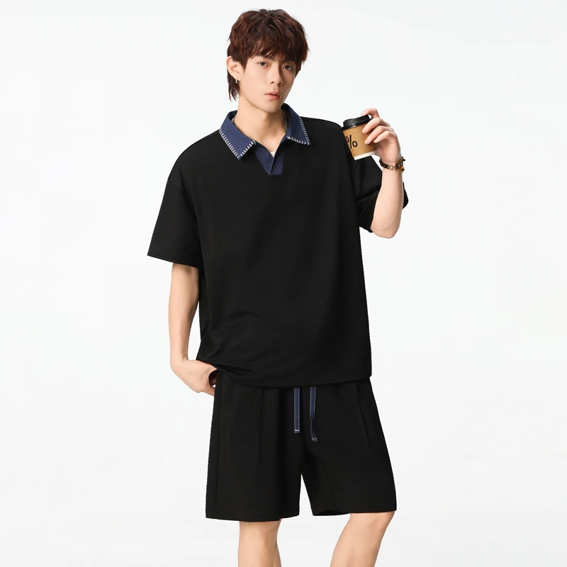 2026 New American Splicing Contrasting Color Men's Short-sleeved Casual Suit Summer Cold Silk Cool Trend Fashion Two-piece Set
2026 New American Splicing Contrasting Color Men's Short-sleeved Casual Suit Summer Cold Silk Cool Trend Fashion Two-piece Set