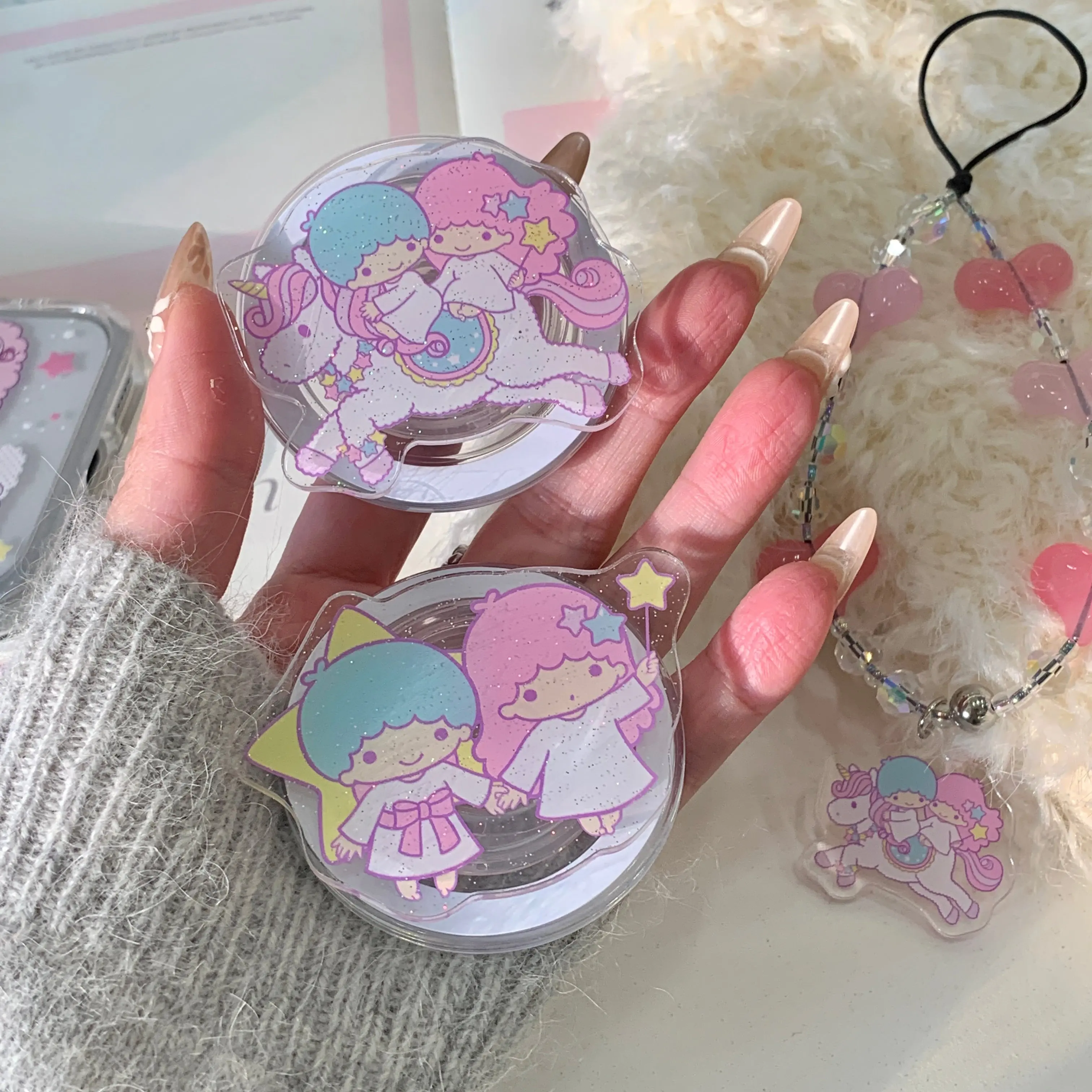 Cute With Little Twin Stars Kiki&Lala Unicorn Magnetic Phone Holder For Samsung&IPhone Mobile Phone Case Magnetic Phone Stand
Cute With Little Twin Stars Kiki&Lala Unicorn Magnetic Phone Holder For Samsung&IPhone Mobile Phone Case Magnetic Phone Stand