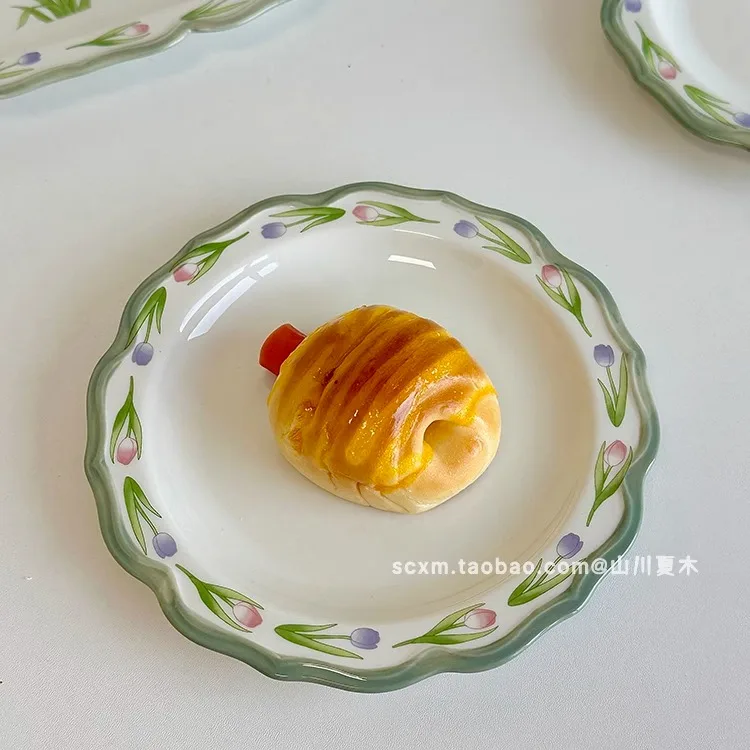 Korean Ins Wind Small Fresh Tulip Green Lace Plate Tableware Set Dessert Flat Plate Soup Deep Plate Fish Dish
Korean Ins Wind Small Fresh Tulip Green Lace Plate Tableware Set Dessert Flat Plate Soup Deep Plate Fish Dish