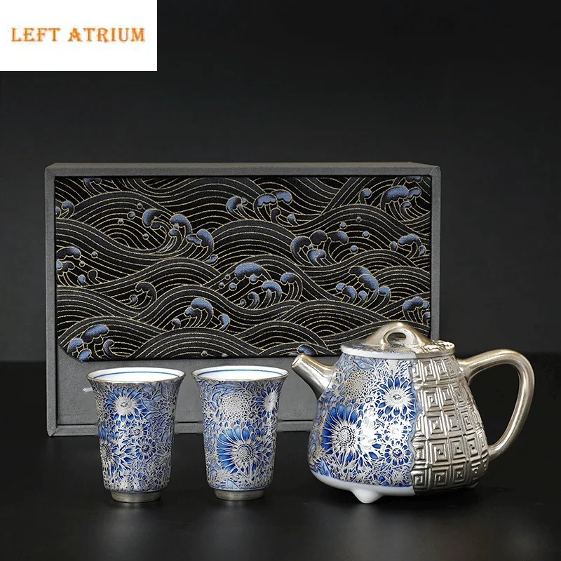 Ceramics Gilded Silver One pot and two cups Tea Pot, Kung Fu Tea Set, Household High end Tea Pot, Kettle Single Pot Gift Box
Ceramics Gilded Silver One pot and two cups Tea Pot, Kung Fu Tea Set, Household High end Tea Pot, Kettle Single Pot Gift Box