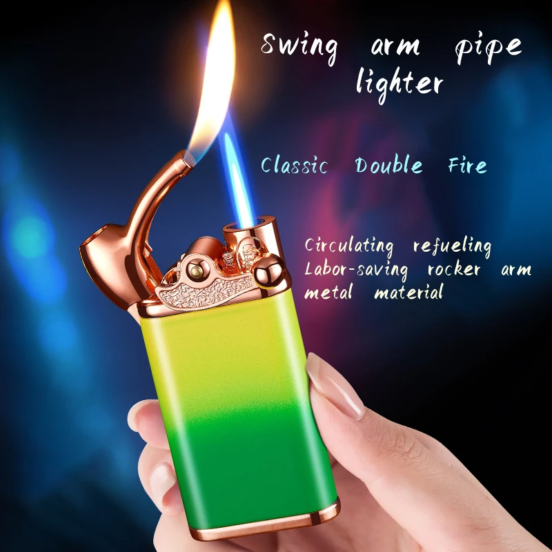 The Most Affordable Pipe Arm Straight To Open Flame Dual Flame Conversion Inflatable Environmentally Friendly Cycle Gas Lighter
The Most Affordable Pipe Arm Straight To Open Flame Dual Flame Conversion Inflatable Environmentally Friendly Cycle Gas Lighter