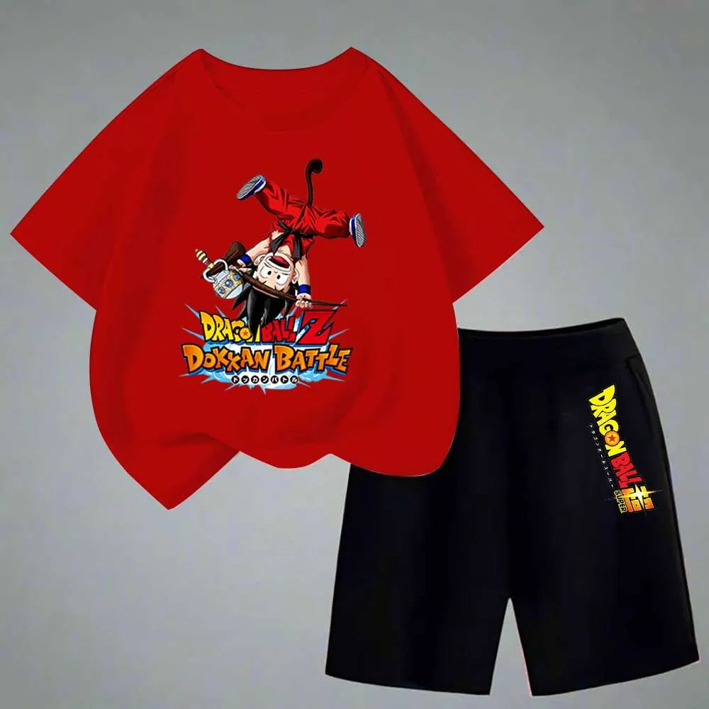 Pure cotton Japanese cartoon Dragon Ball Z T-shirt children's men's T-shirt shorts two-piece set summer boy T-shirt+shorts beach
Pure cotton Japanese cartoon Dragon Ball Z T-shirt children's men's T-shirt shorts two-piece set summer boy T-shirt+shorts beach