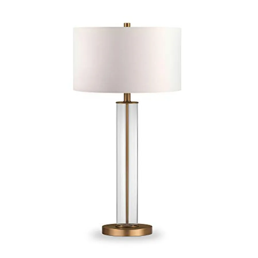 Harlow 29" Tall Table Lamp with Fabric Shade in Clear Glass//White
Harlow 29" Tall Table Lamp with Fabric Shade in Clear Glass//White