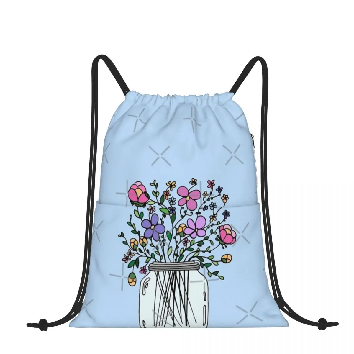 Drawstring Backpack Mason Jar With Flowers Shoulder Bag Zipper Pocket Sports & Travel Hikes Portables Bag
Drawstring Backpack Mason Jar With Flowers Shoulder Bag Zipper Pocket Sports & Travel Hikes Portables Bag