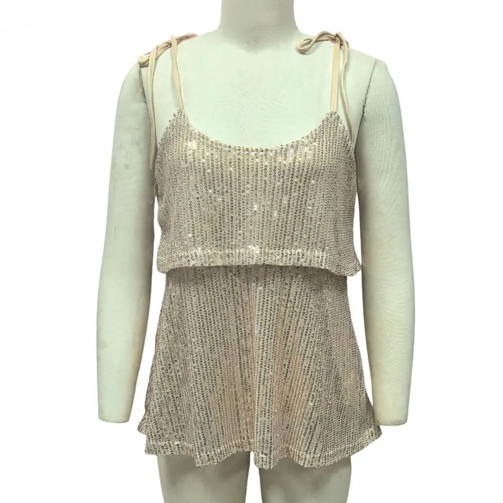 Women Vest Shiny Sequins Double Layer Sling Vest for Women Glitter Details Regular Fit Summer Top Sexy Wear Camisole Elastic
Women Vest Shiny Sequins Double Layer Sling Vest for Women Glitter Details Regular Fit Summer Top Sexy Wear Camisole Elastic