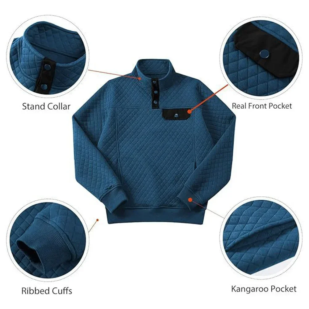 Stand Collar For Autumn For Spring Long Sleeve Sweatshirt Men's Casual Top Button-up Stand Collar Casual Style
Stand Collar For Autumn For Spring Long Sleeve Sweatshirt Men's Casual Top Button-up Stand Collar Casual Style