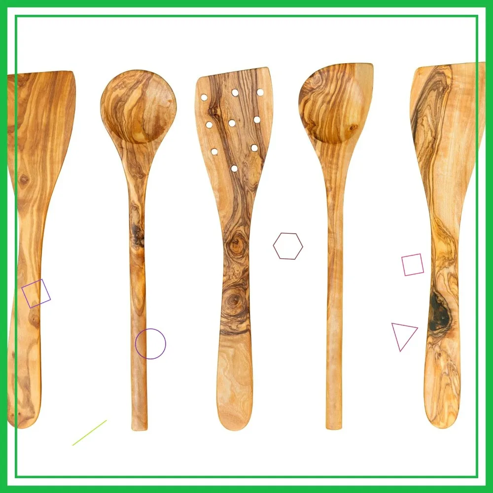 5-Piece Olive Wood Utensil Set - Handmade Spatula and Spoon, Rustic Cooking Tools with Gift Box
5-Piece Olive Wood Utensil Set - Handmade Spatula and Spoon, Rustic Cooking Tools with Gift Box