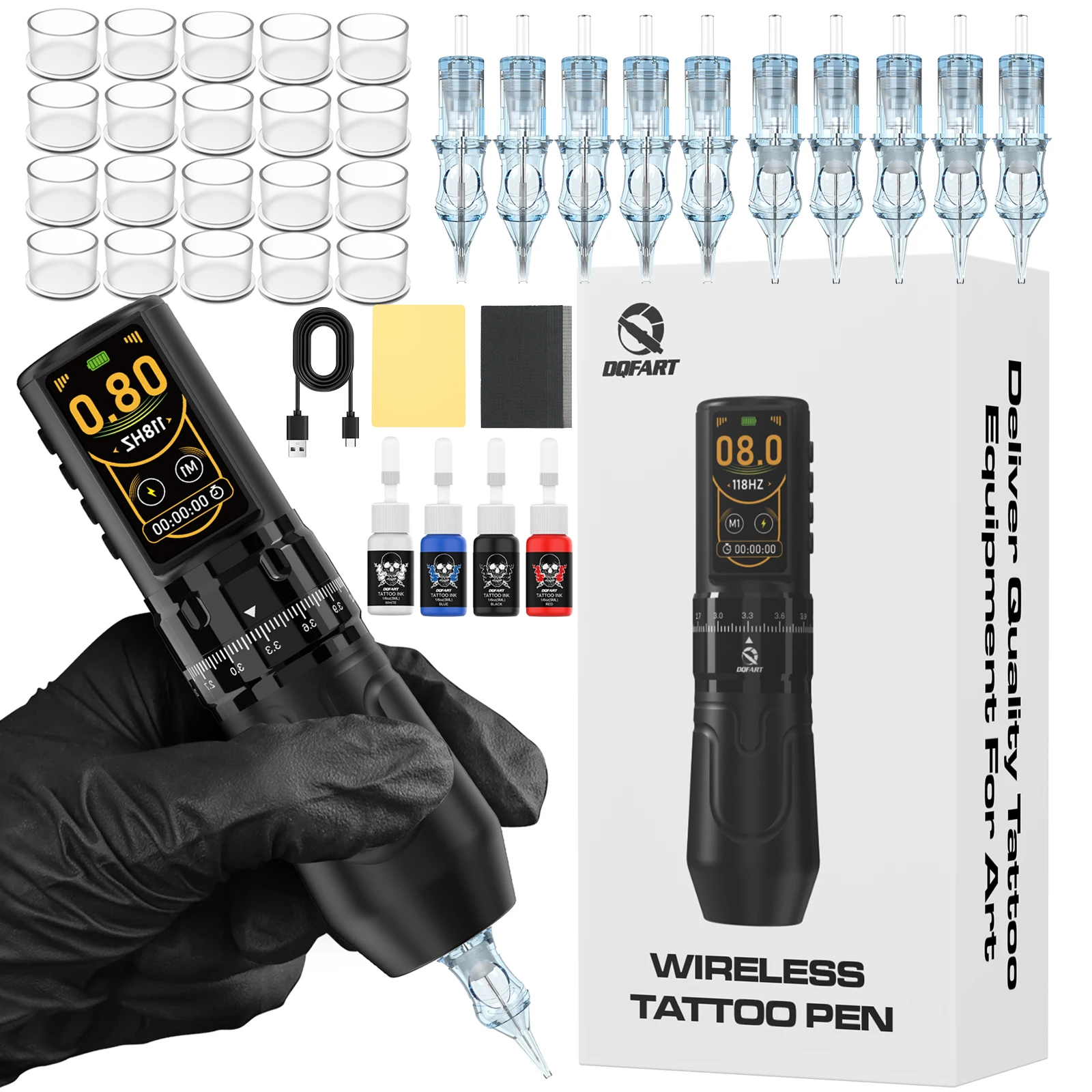 DQFART Wireless Tattoo Machine T8 Pro Tattoo Pen 2400mAh Extra-long Battery Life Tattoo Kit for Pro Body Artist Tattoo Supplies
DQFART Wireless Tattoo Machine T8 Pro Tattoo Pen 2400mAh Extra-long Battery Life Tattoo Kit for Pro Body Artist Tattoo Supplies