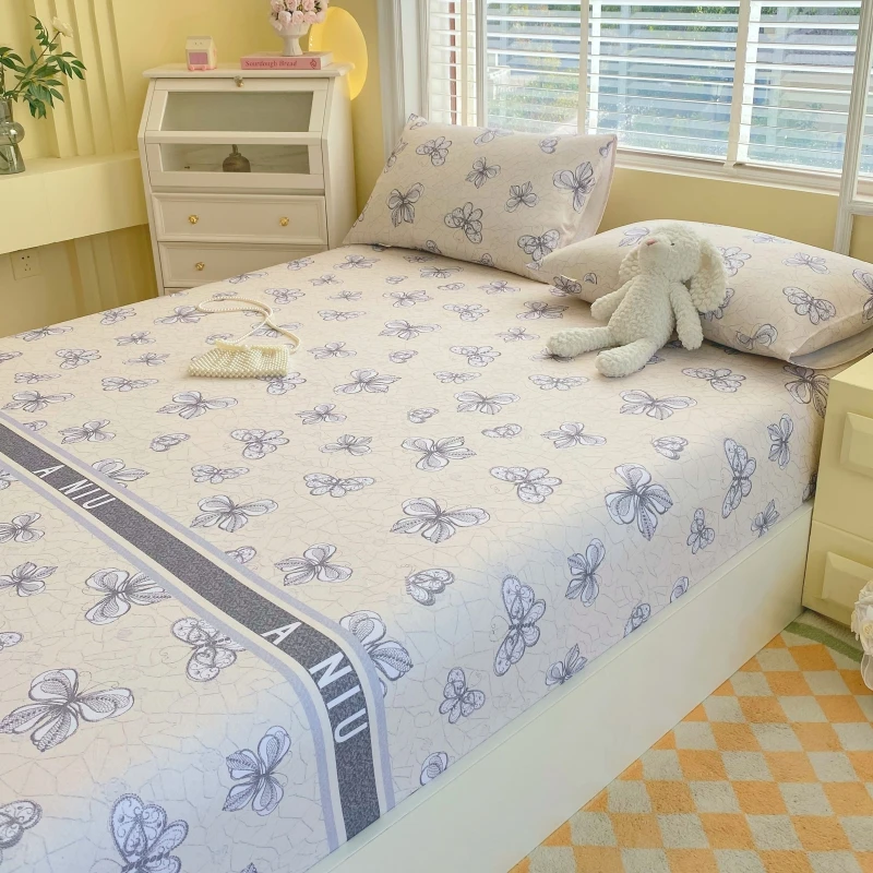 Ins Bed Sheets Plants Fitted Sheet Cotton 침대패드 Bedspread With Elastic Band Mattress Cover (no Pillowcase) Double Bed Sheets 
Ins Bed Sheets Plants Fitted Sheet Cotton 침대패드 Bedspread With Elastic Band Mattress Cover (no Pillowcase) Double Bed Sheets