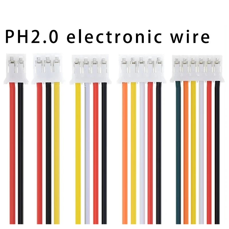 10PCS JST PH2.0 Cable Connectors Set 2.0mm Pitch 2-12 Pin Options 10 20 30CM Wire Length 26AWG for Electronics
10PCS JST PH2.0 Cable Connectors Set 2.0mm Pitch 2-12 Pin Options 10 20 30CM Wire Length 26AWG for Electronics