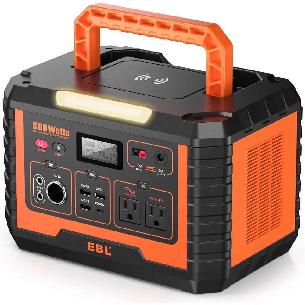 Portable Power Station 500, 110V/500W Solar Generator(Surge 1000W), 519.4Wh Backup Lithium Battery for Outdoor Home
Portable Power Station 500, 110V/500W Solar Generator(Surge 1000W), 519.4Wh Backup Lithium Battery for Outdoor Home