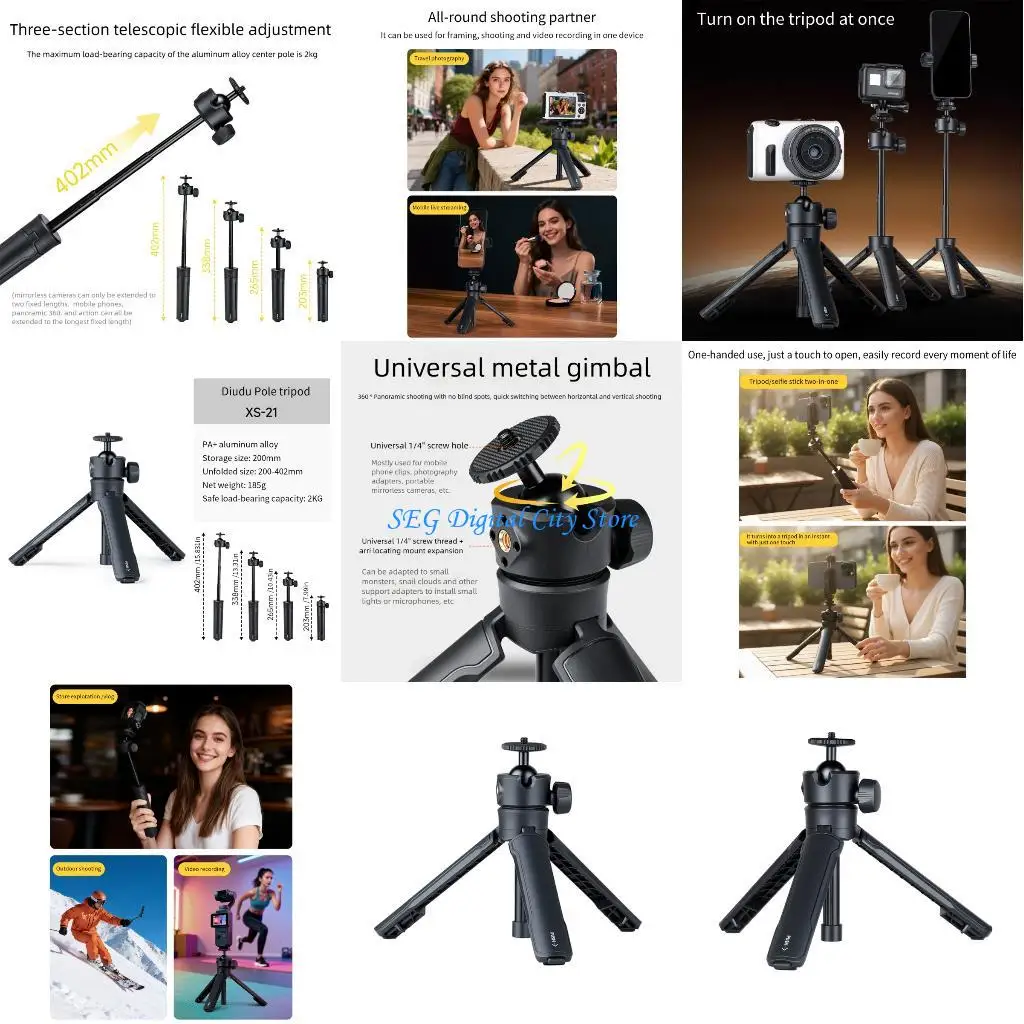 U75B 360Degree Rotating Camera Tripod Extendable Arm Aluminum Selfie Rod
U75B 360Degree Rotating Camera Tripod Extendable Arm Aluminum Selfie Rod