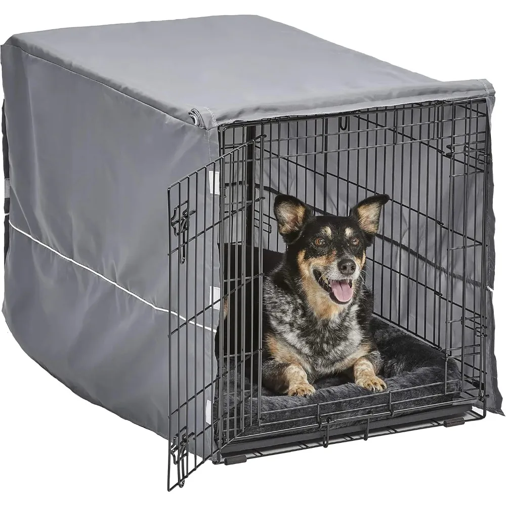 Double Door 36-inch Dog Crate Kit with Gray Bed and Cover, Ideal for Medium to Large Breeds
Double Door 36-inch Dog Crate Kit with Gray Bed and Cover, Ideal for Medium to Large Breeds