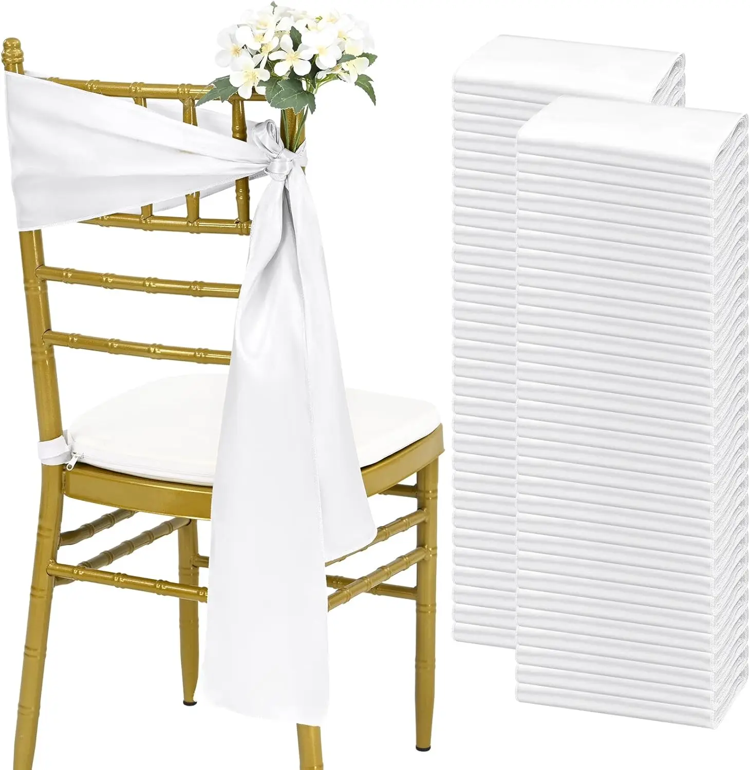 30 PCS 17x275cm White Luxury Satin Chair Sashes Bows Universal Chair Cover for Wedding Reception Restaurant Event Decoration
30 PCS 17x275cm White Luxury Satin Chair Sashes Bows Universal Chair Cover for Wedding Reception Restaurant Event Decoration