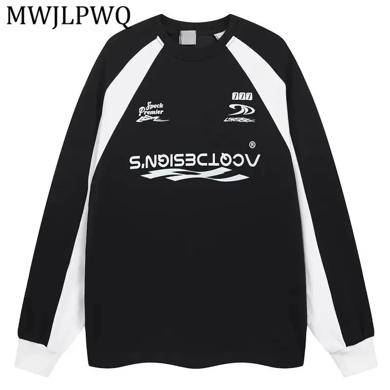 MWJLPWQ Color Block Raglan Collar Long Sleeve Top Racing Style Curve Irregular Alphabet Unisex Grunge Sport Layering Wear 16882
MWJLPWQ Color Block Raglan Collar Long Sleeve Top Racing Style Curve Irregular Alphabet Unisex Grunge Sport Layering Wear 16882