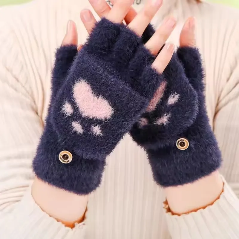 Korean Cartoon Fashion Cat Scratch Flip Gloves for Women Thick Velvet Warm Gloves Daily Office Student Writing Finger Gloves
Korean Cartoon Fashion Cat Scratch Flip Gloves for Women Thick Velvet Warm Gloves Daily Office Student Writing Finger Gloves