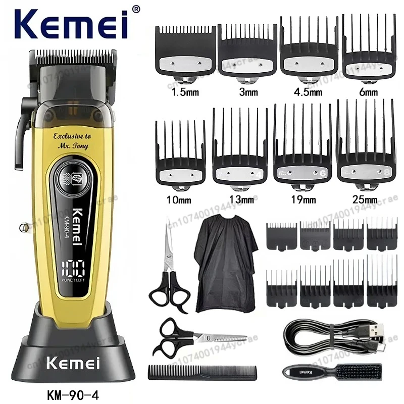 Kemei KM-90-4 Professional Cordless Hair Clipper High-Speed Brushless Motor Salon-Grade Hair Trimmer Kemei Hair Clipper for Men
Kemei KM-90-4 Professional Cordless Hair Clipper High-Speed Brushless Motor Salon-Grade Hair Trimmer Kemei Hair Clipper for Men
