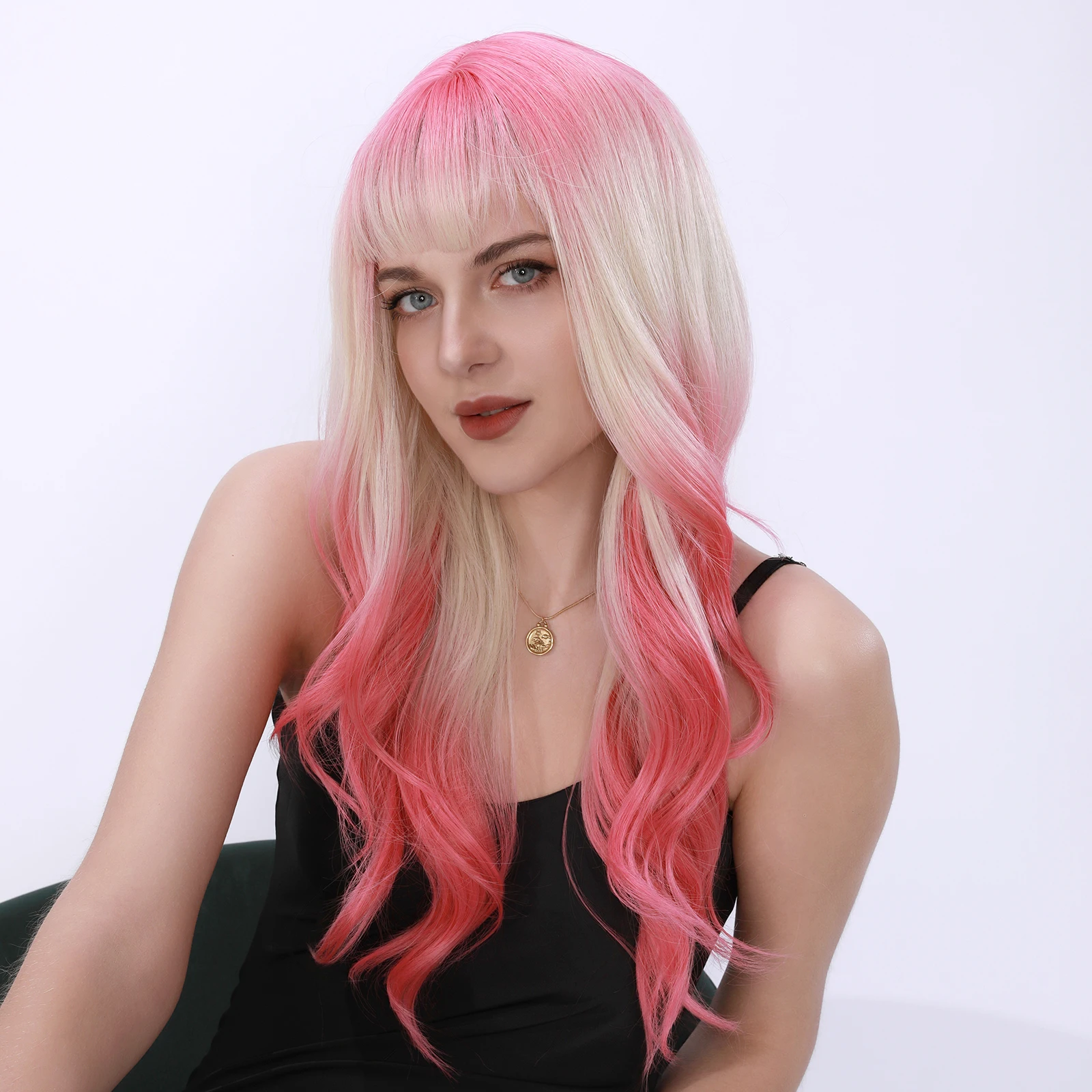 Synthetic female long blonde wavy hairstyle wig breathable heat-resistant rose net suitable for women's daily outfits
Synthetic female long blonde wavy hairstyle wig breathable heat-resistant rose net suitable for women's daily outfits