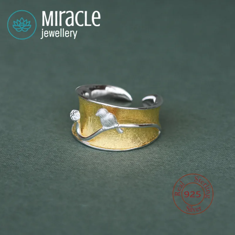 Miracle Sterling Silver 925 Original Design Dreamlike Open Ring Lotus Pod Bird Classical Poetic Natural Elegant Chinese Style
Miracle Sterling Silver 925 Original Design Dreamlike Open Ring Lotus Pod Bird Classical Poetic Natural Elegant Chinese Style
