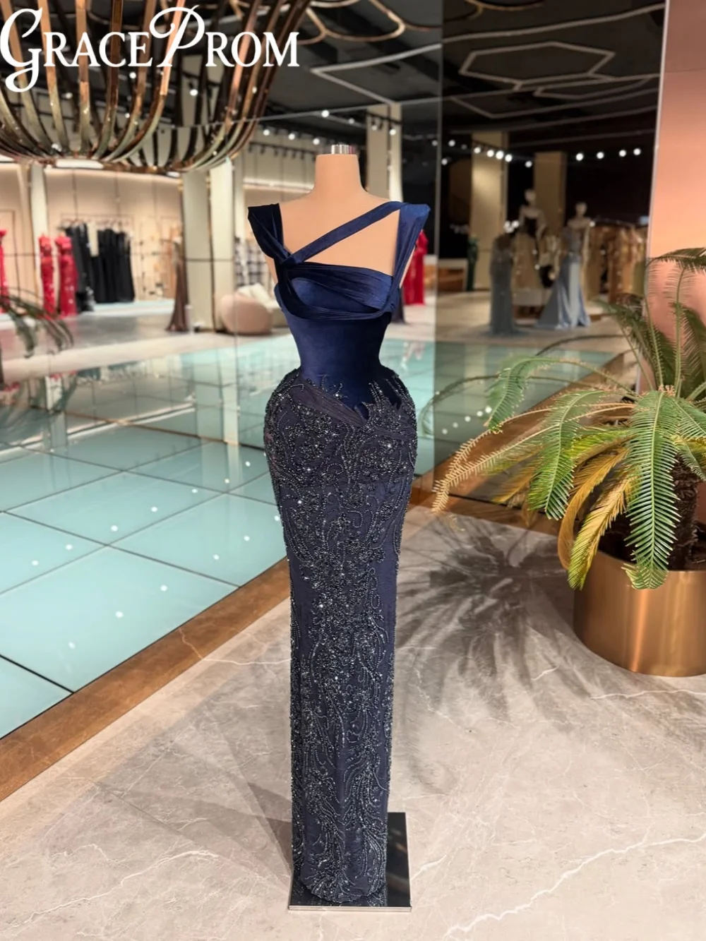 Blue Velvet Beaded Lace Evening Dress Formal Elegant Straight Long Wedding Party Gown Customized Gorgeous Chic Banquet Gowns
Blue Velvet Beaded Lace Evening Dress Formal Elegant Straight Long Wedding Party Gown Customized Gorgeous Chic Banquet Gowns