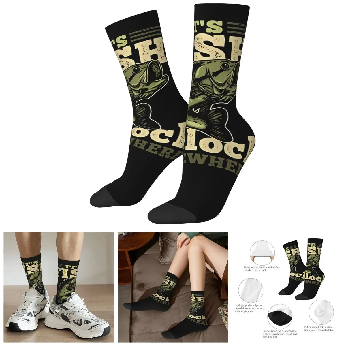 Funny Crazy Sock for Men Trendy Hip Hop Harajuku It's Fish o'Clock Somewhere Happy Quality Pattern Printed Boys Crew compression
Funny Crazy Sock for Men Trendy Hip Hop Harajuku It's Fish o'Clock Somewhere Happy Quality Pattern Printed Boys Crew compression