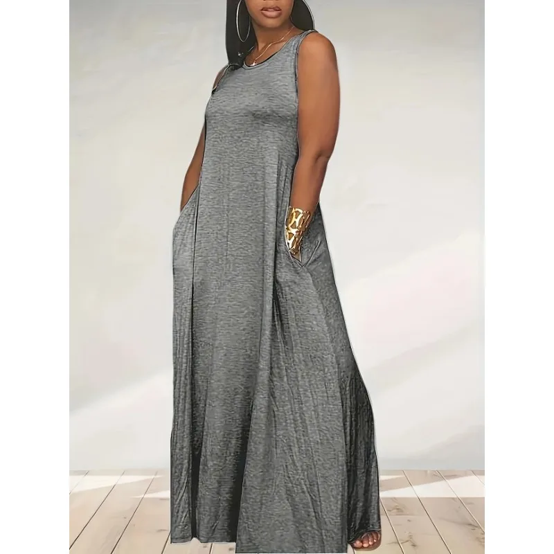 Плюс размер 1XL-5XL новое женское однотонное летнее платье без рукавов женское повседневное удобное модное платье с круглым вырезом
Плюс размер 1XL-5XL новое женское однотонное летнее платье без рукавов женское повседневное удобное модное платье с круглым вырезом