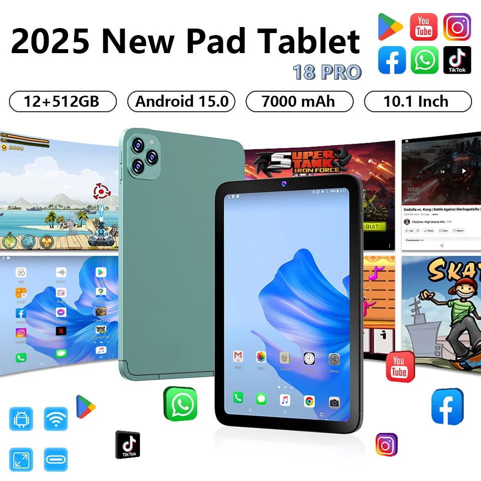 Новый оригинальный планшетный ПК Pad 18, 10,1 дюйма, HD, Android 14, 12 ГБ + 512 ГБ, 7000 мАч, 5G, двойной SIM-карты, телефонный звонок, WIFI, глобальный планшетный ПК Mi
Новый оригинальный планшетный ПК Pad 18, 10,1 дюйма, HD, Android 14, 12 ГБ + 512 ГБ, 7000 мАч, 5G, двойной SIM-карты, телефонный звонок, WIFI, глобальный планшетный ПК Mi