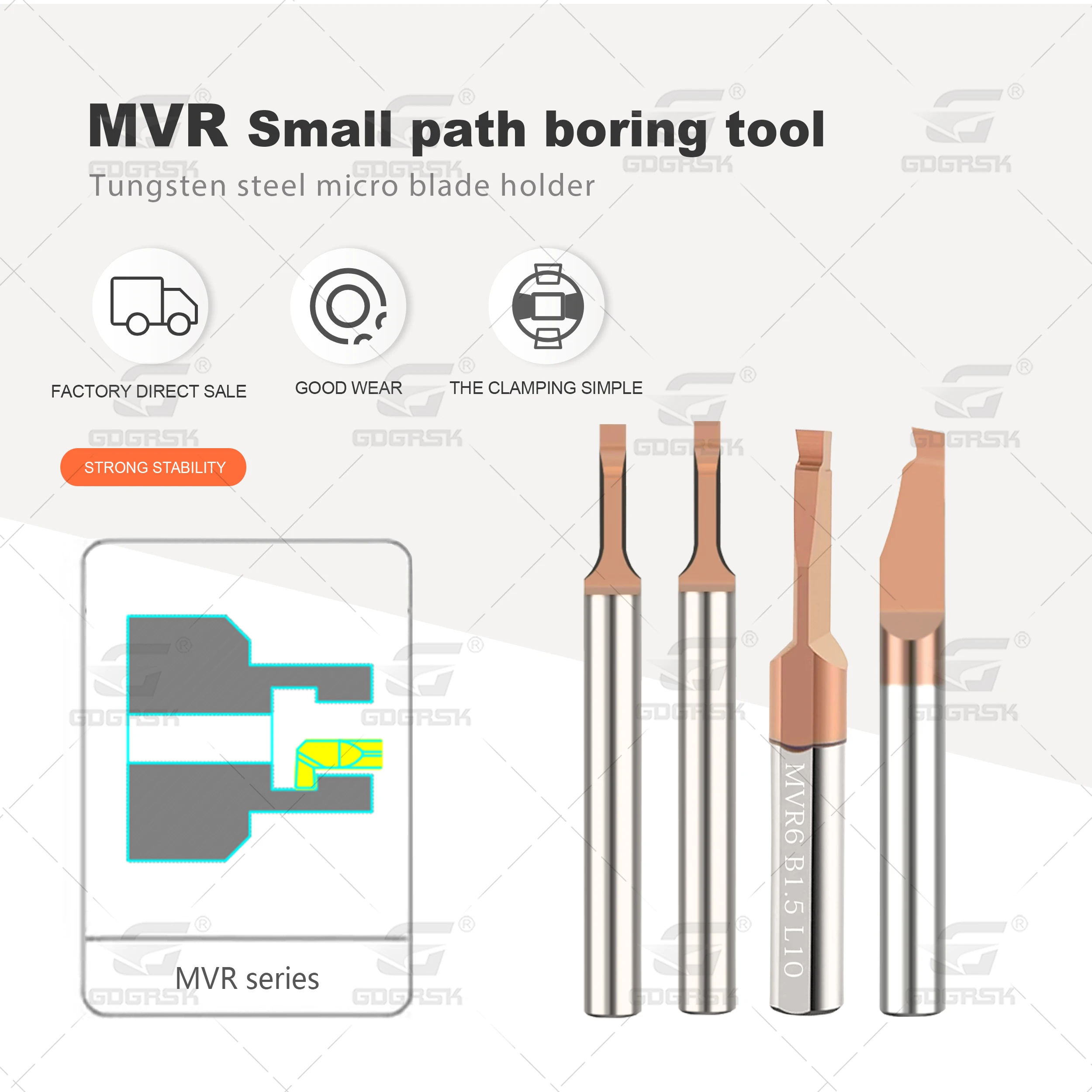 CNC Lathe Tool MVR Series Small Bore Boring Tools MVR6 MVR8 B2.0/R2.5/B3.0 /B4.0 L10/15/22 General Turning Small Aperture Boring
CNC Lathe Tool MVR Series Small Bore Boring Tools MVR6 MVR8 B2.0/R2.5/B3.0 /B4.0 L10/15/22 General Turning Small Aperture Boring