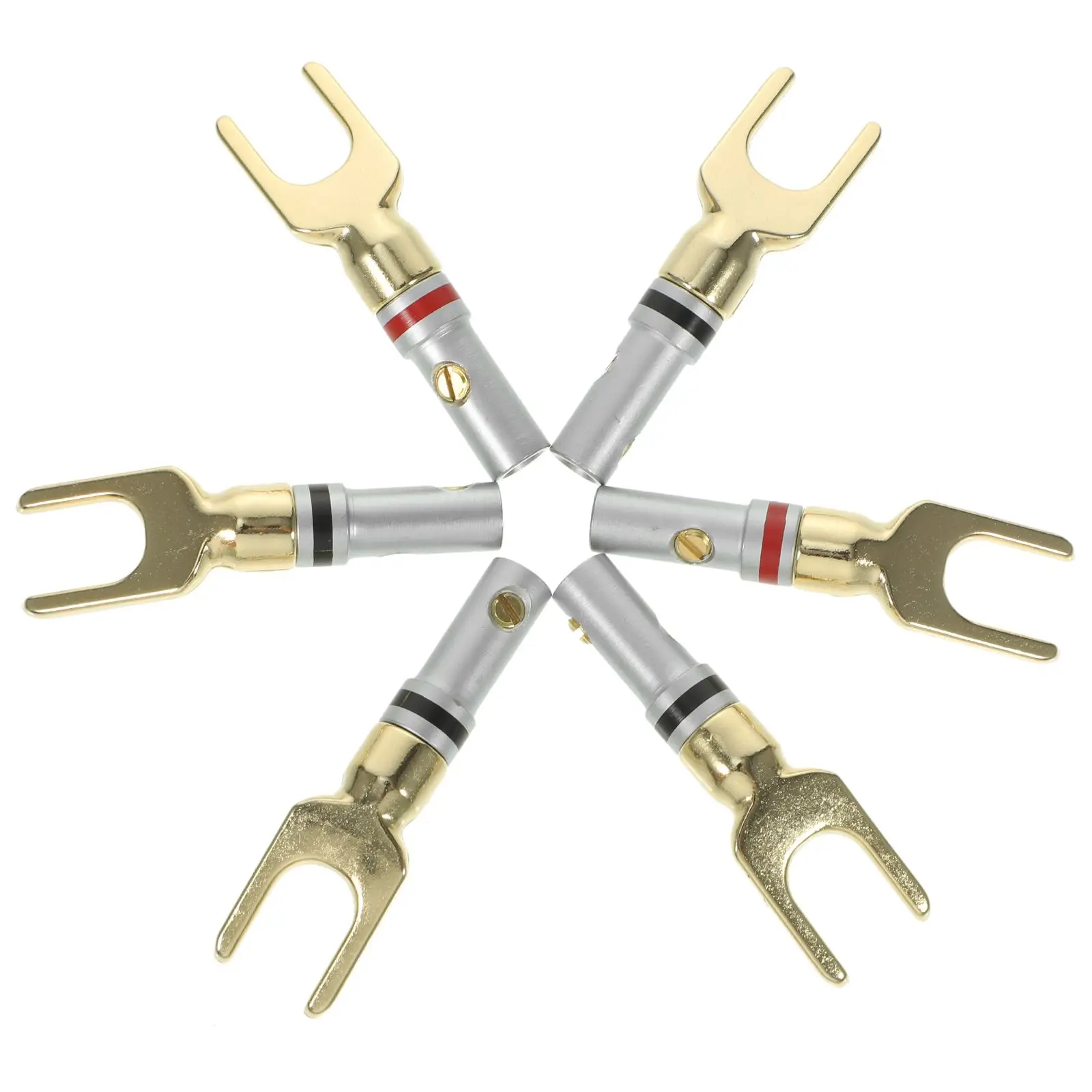 6pcs Speaker Cable Connectors U shaped Gold plated Banana Plug Wire Adapter Audio Y Fork DIY Post Spade Terminal
6pcs Speaker Cable Connectors U shaped Gold plated Banana Plug Wire Adapter Audio Y Fork DIY Post Spade Terminal