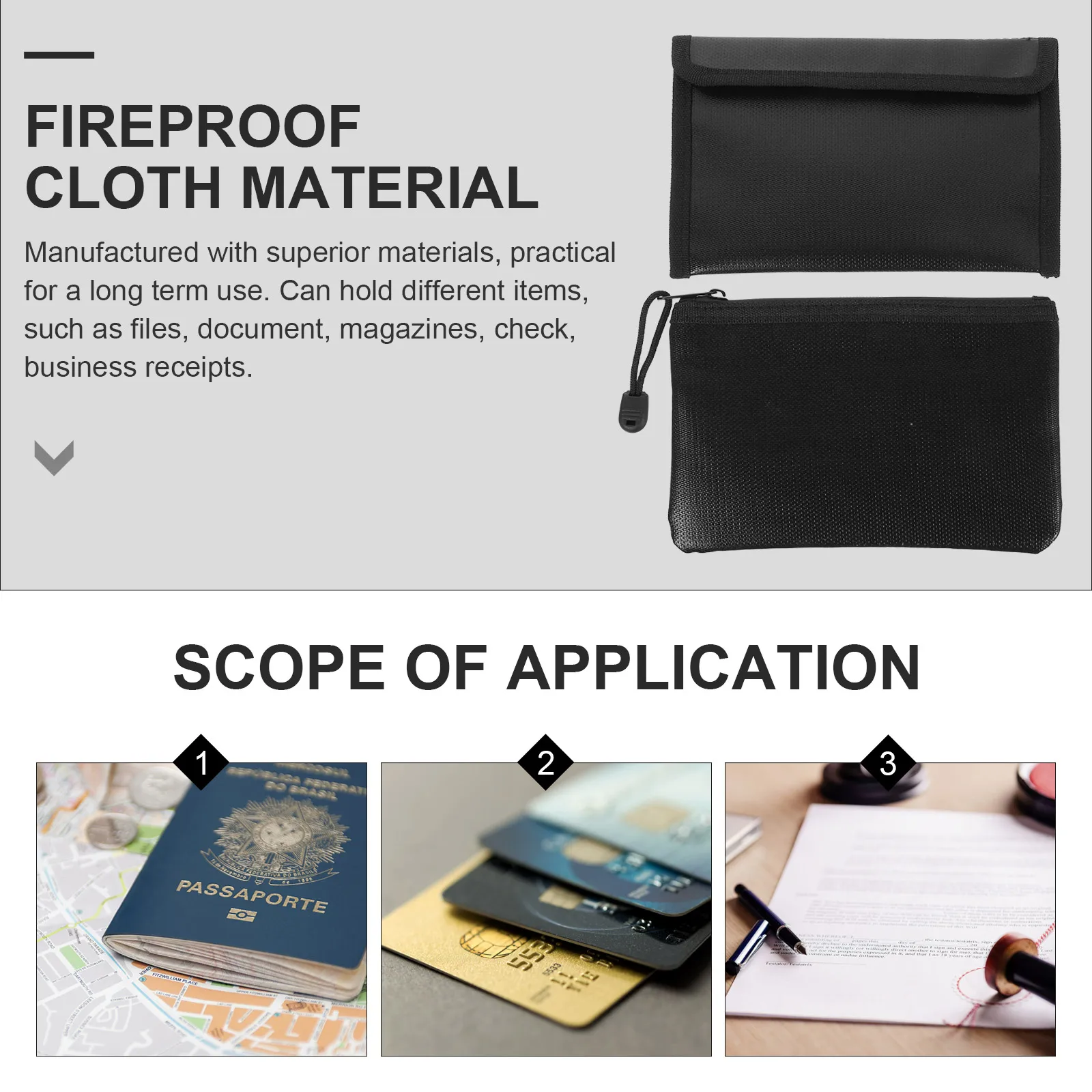 2Pcs Fireproof File Bags Water Prevent Document Holder Portable Fire Resistant File Organizer Zipper Pouches for Files Receipts
2Pcs Fireproof File Bags Water Prevent Document Holder Portable Fire Resistant File Organizer Zipper Pouches for Files Receipts