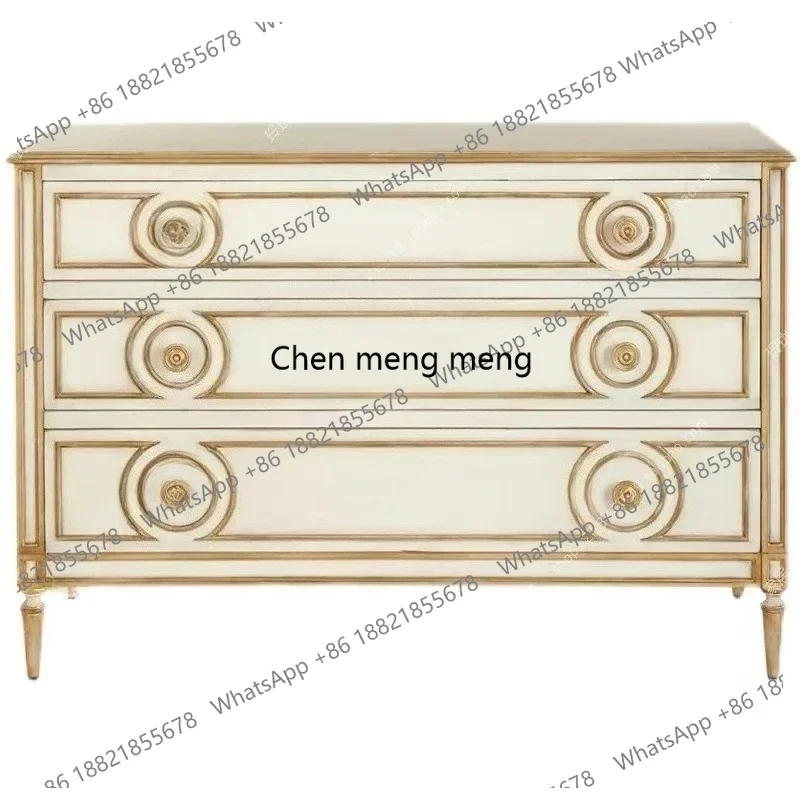 retro solid wood ivory white gold-painted living room three-bucket cabinet simple bedroom storage cabinet entrance cabinet
retro solid wood ivory white gold-painted living room three-bucket cabinet simple bedroom storage cabinet entrance cabinet