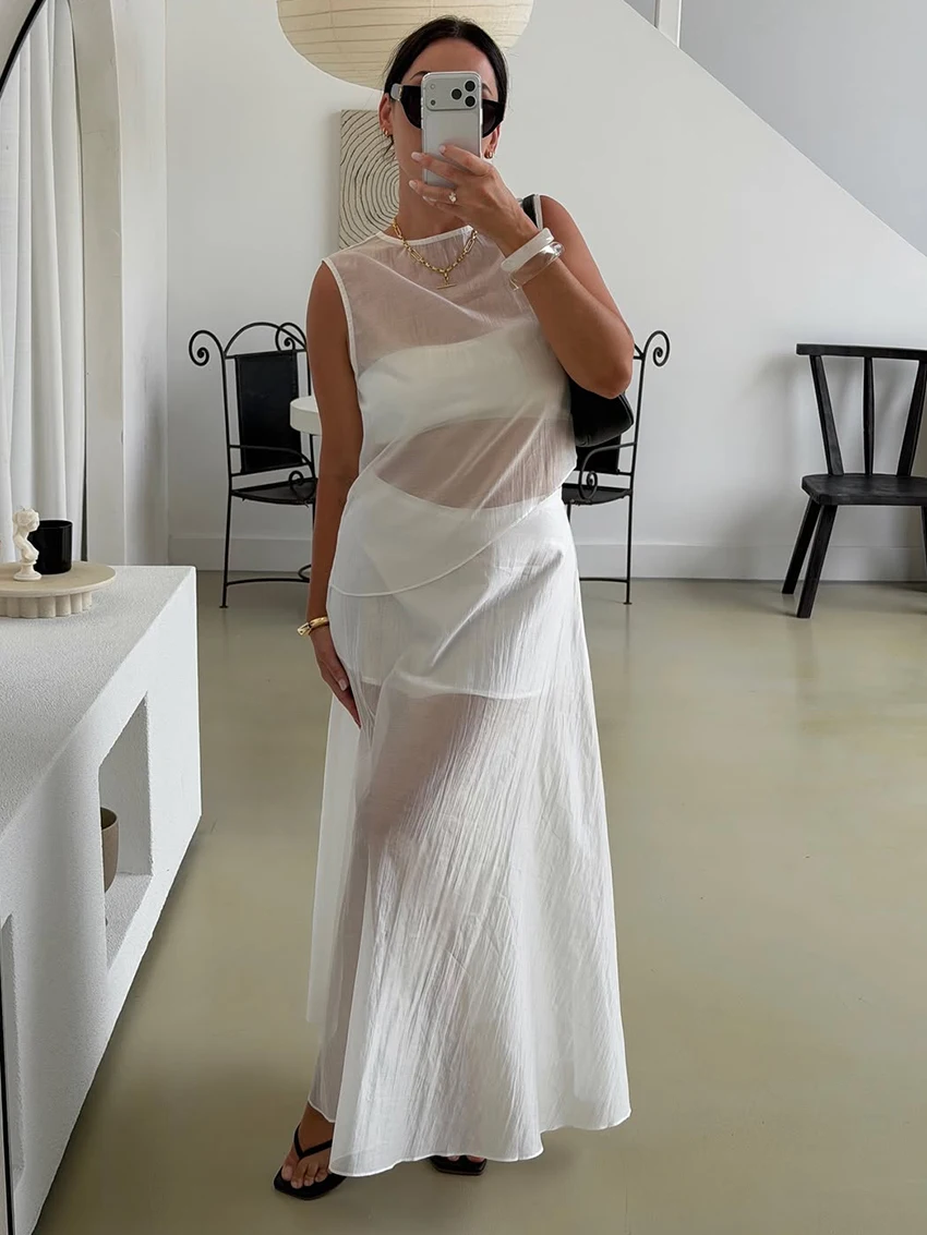 Parc Fee Summer Loose White 2 Piece Set Women 2026 Sexy Sleeveless Tank Top With High Waist Wide Skirt Set Female Clothing
Parc Fee Summer Loose White 2 Piece Set Women 2026 Sexy Sleeveless Tank Top With High Waist Wide Skirt Set Female Clothing