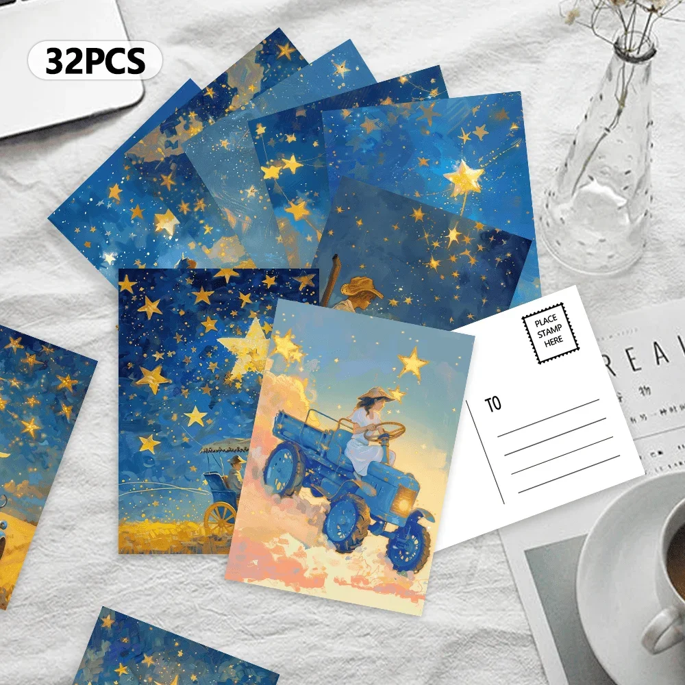 32pcs, Starry Sky Wheat Field Postcards, Decoration/Greeting Cards/Postcards, High-Definition Printing, Collectible and Mailable
32pcs, Starry Sky Wheat Field Postcards, Decoration/Greeting Cards/Postcards, High-Definition Printing, Collectible and Mailable