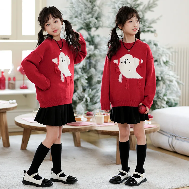 Autumn Winter Children Girl 2PCS Clothes Set School Girl Elfin Sweater Pullover+Pleated Skirt Kids Girls Christmas Halloween Set
Autumn Winter Children Girl 2PCS Clothes Set School Girl Elfin Sweater Pullover+Pleated Skirt Kids Girls Christmas Halloween Set