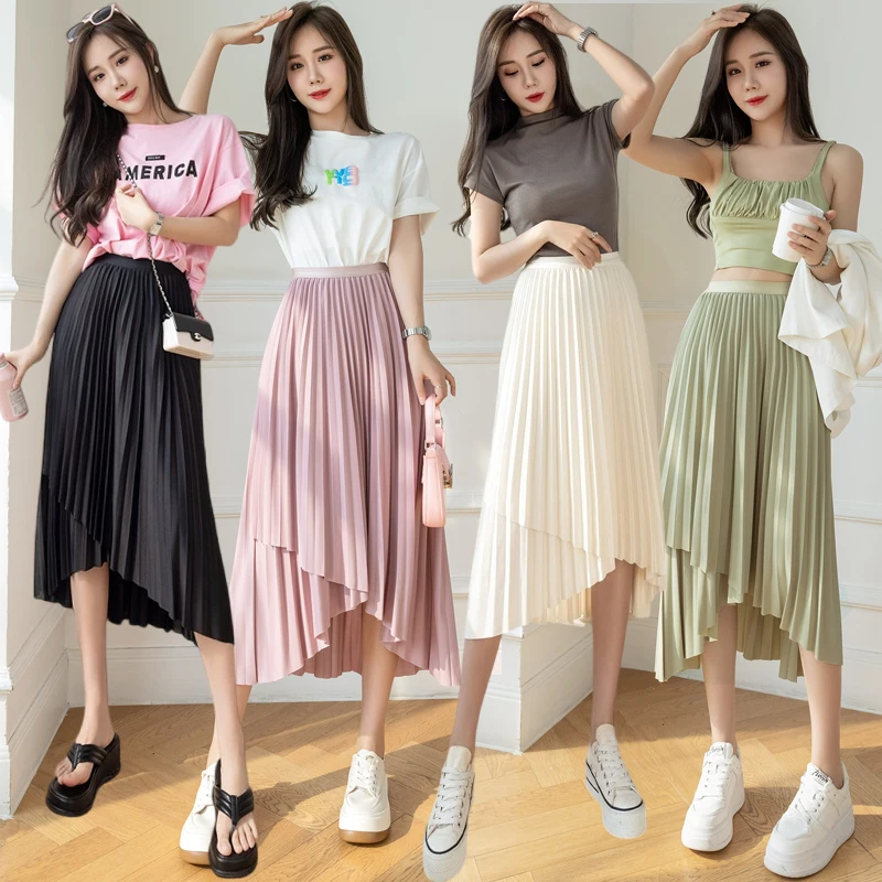 Fashion Irregular Pleated Skirt Female 2023 Spring Summer New High-waisted Pink Skirts Women Elegant Slim Fit Black Midi Skirt
Fashion Irregular Pleated Skirt Female 2023 Spring Summer New High-waisted Pink Skirts Women Elegant Slim Fit Black Midi Skirt