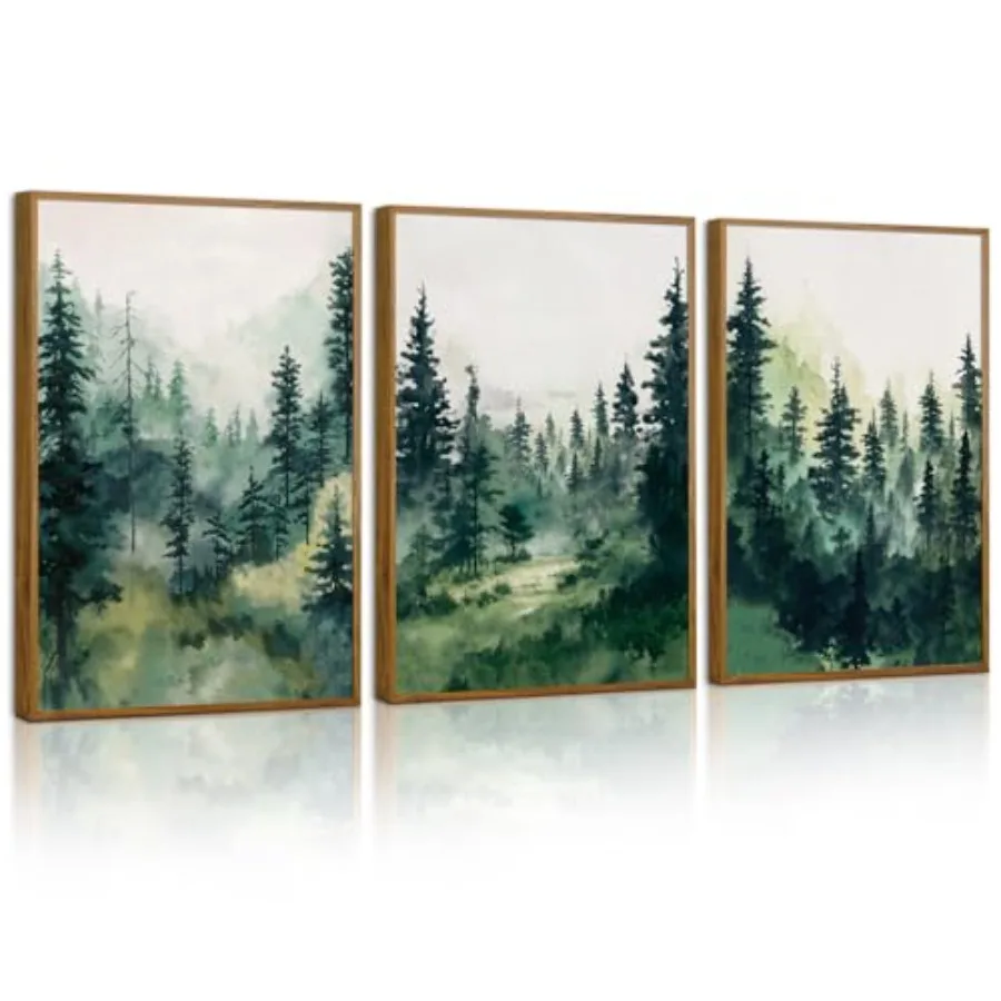 Watercolor Forest Framed Canvas Wall Art Set for bedroom living room farmhouse office, cotton canvas material, soft green and g
Watercolor Forest Framed Canvas Wall Art Set for bedroom living room farmhouse office, cotton canvas material, soft green and g