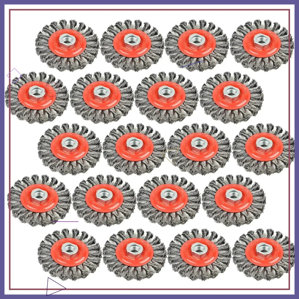 20 Pack 4 Inch Knotted Wire Wheel Brush for Rust Removal, Drill Attachment
20 Pack 4 Inch Knotted Wire Wheel Brush for Rust Removal, Drill Attachment