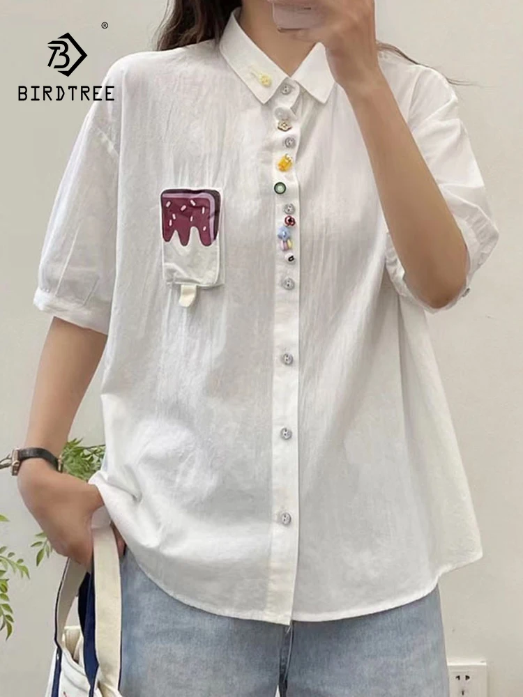 New 2026 Summer Women Cotton Short Sleeve Shirt, Lapel Cartoon Buttons, Mori Girl Sweet Preppy Style INS Loose Blouse T65350CC
New 2026 Summer Women Cotton Short Sleeve Shirt, Lapel Cartoon Buttons, Mori Girl Sweet Preppy Style INS Loose Blouse T65350CC