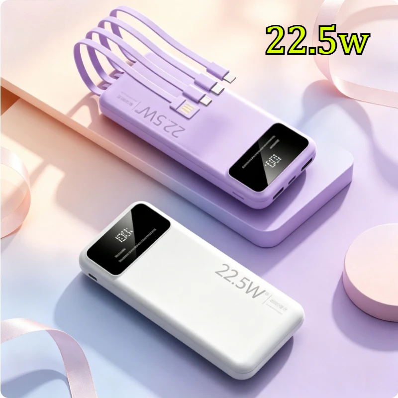 10000mAh Large Capacity Portable Power Bank with Built-in Charging Cable Design Stable Bidirectional Fast Charging Power Bank
10000mAh Large Capacity Portable Power Bank with Built-in Charging Cable Design Stable Bidirectional Fast Charging Power Bank